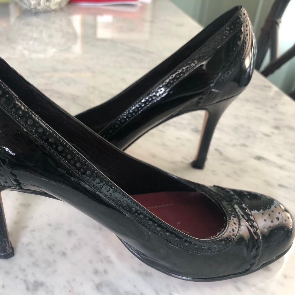Kate Spade Black Patent Karolina Heel 8.5 - Picture 1 of 3